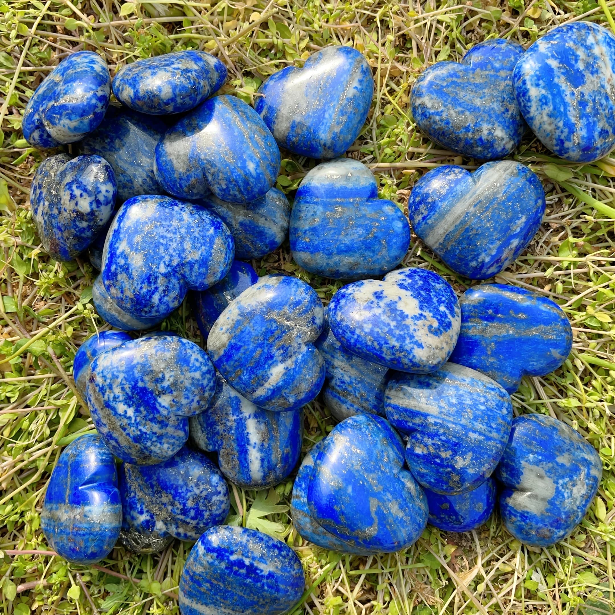 1pc Handcrafted Lapis Lazuli Heart-Shaped Natural Stone, Polished Crystal Home Office Bedroom Decor, Crystal Mineral Gift