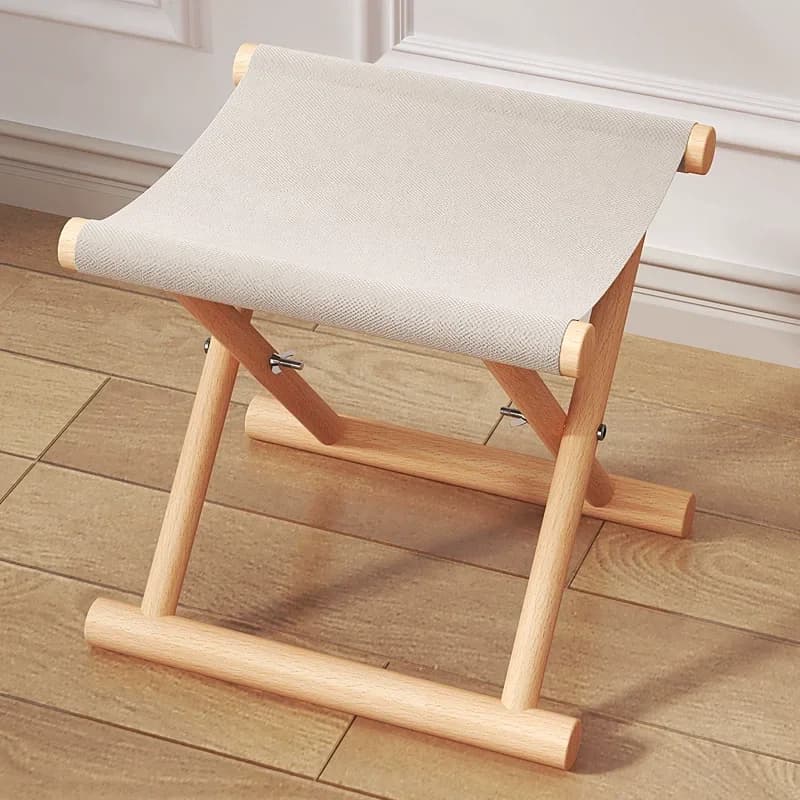 Bamboo Folding Stool Lightweight Furniture Seat Stable for Outdoor Dining Bathroom Bedroom Garden Dorm Kitchen Dresser