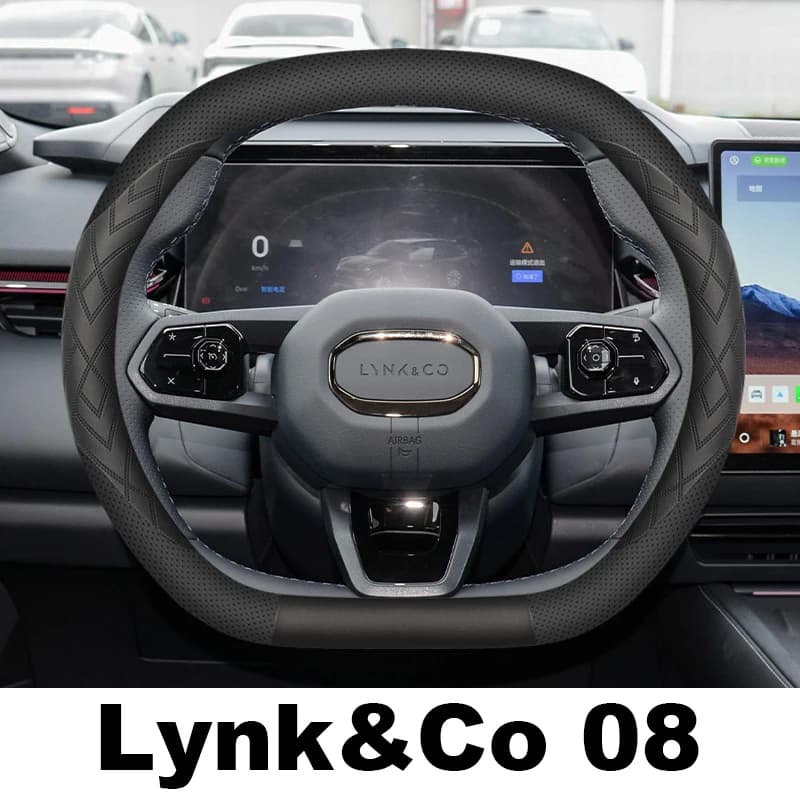 Leather Car Steering Wheel Cover For Lynk&Co 08 EMP 2025 2026 Covers For Covers Auto interior lynk co 08 2026 Accessories