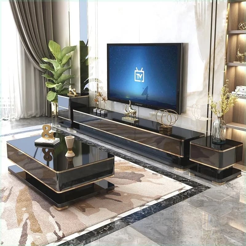 No Foot Black Tv Cabinet Decor Item Minimalist Long Designer Tv Stands Modern Storage Unique Mueble Televisor Furniture Home