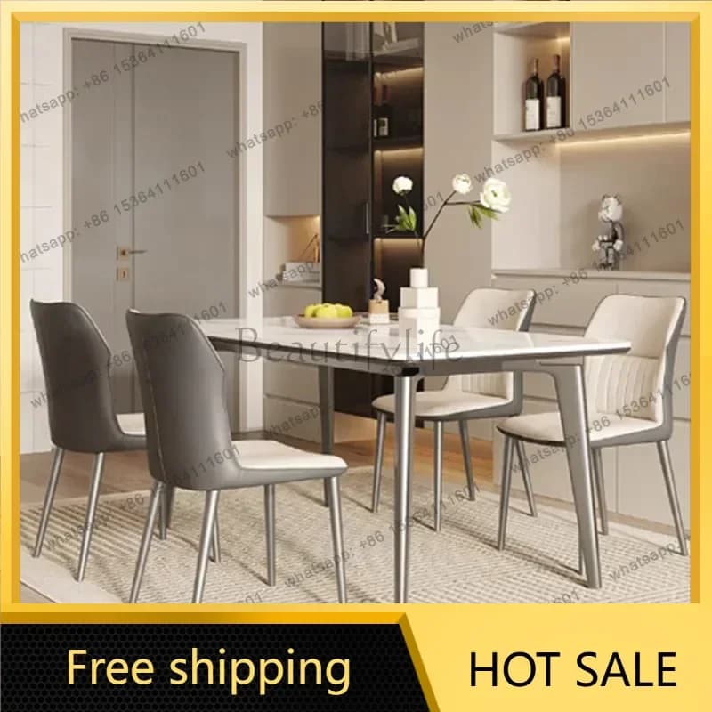 LJY Modern Kitchen Dining Table Wood Chairs Luxury Nordic Dining Table Designer Garden Space Saving Mesas De Jantar Home Furnitu
