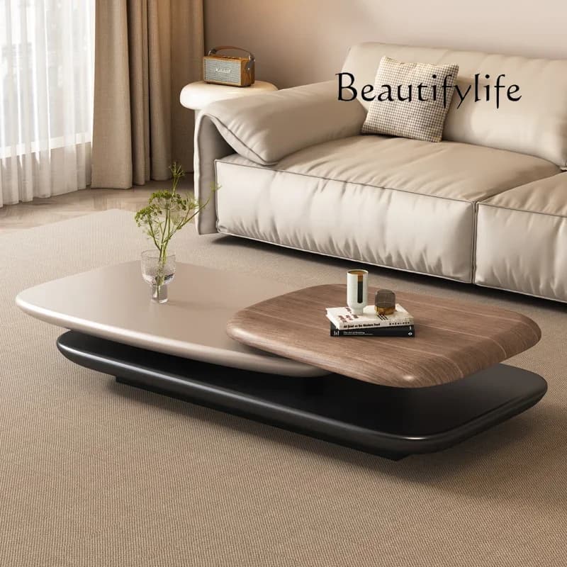 BJ Design high-end villa oval rotating coffee table size apartment household creative suspension minimalist coffee table