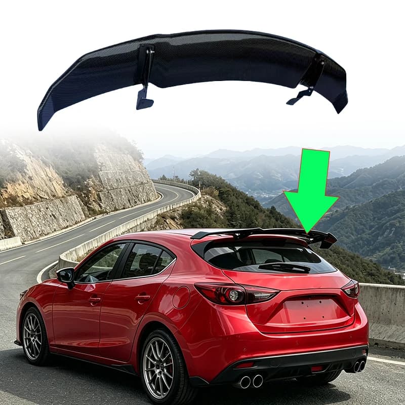 Roof Top Wing Spoiler For 2014-2019 Mazda 3 Axela Auto Exterior Body Kit Accessories Car Rear Window Top Spoiler Racing Modifica