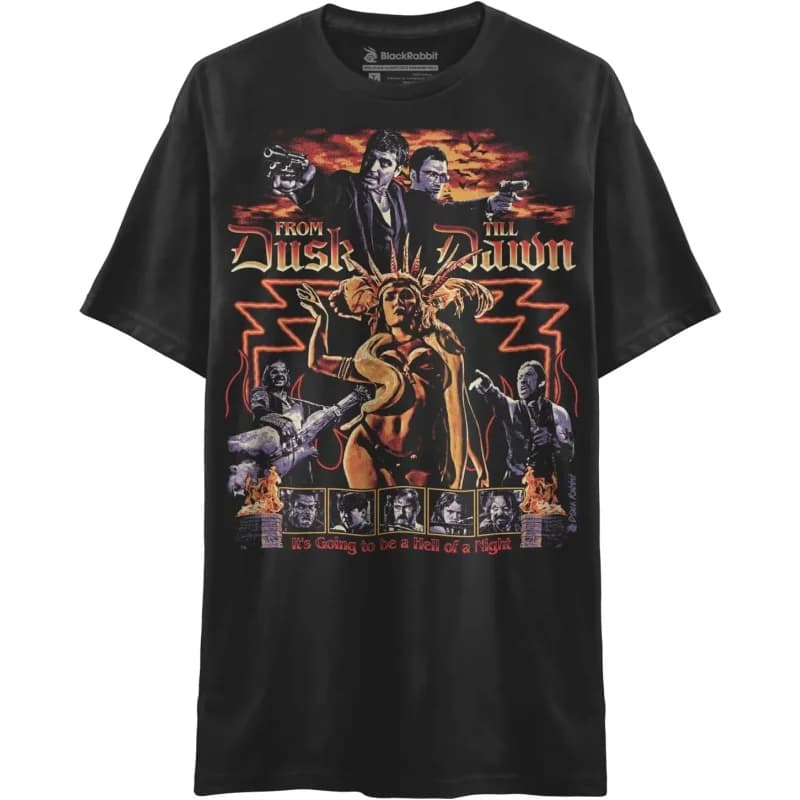 Black Rabbit From Dusk Till Dawn 90s Horror Retro Unisex Classic T-Shirt 100% cotton Short Sleeve Graphic Clothes All size tops