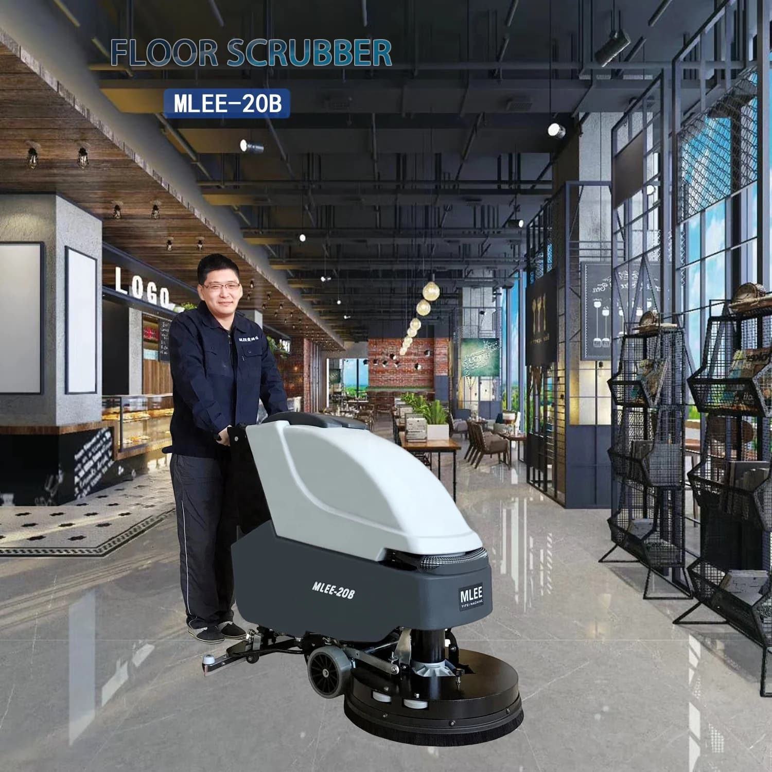For 20B Electric New Commercial Floor Washing & Drying Machine with Burnishing 24VDC 50L Solution Tank