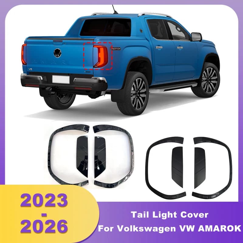 Plastic Rear Tail Light Cover Brake Lamp Hoods Decorative Trim For Volkswagen VW AMAROK 2023 2024 2025 2026 Pickup Truck