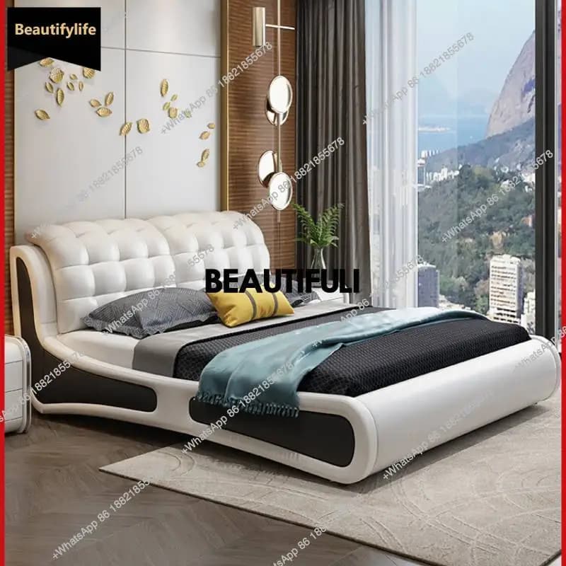 D80 Pretty Elegant Tall Bed Platform Nordic Unique Lit Pliable Luxury Bed Frame Bases Modern Wood Cama Doble House Accessories
