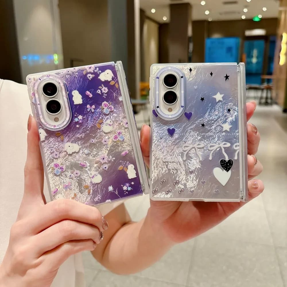 For Samsung Galaxy Z Fold 8 Wide Z Fold 8 Ultra Cartoon Glitter Star Phone Case Hinge Protective PC Shell Shockproof Back Cover
