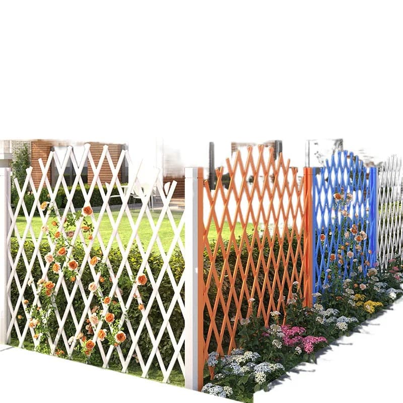 Partition telescopic flower stand guardrail preservative wood fence courtyard grid decoration outdoor garden white