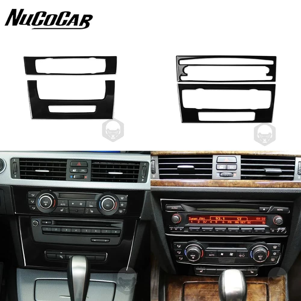 For BMW 3 Series 2005-2012 E90 E92 Piano Black Air Conditioner CD Control Panel Car Interior Accessories Decorative Stickers