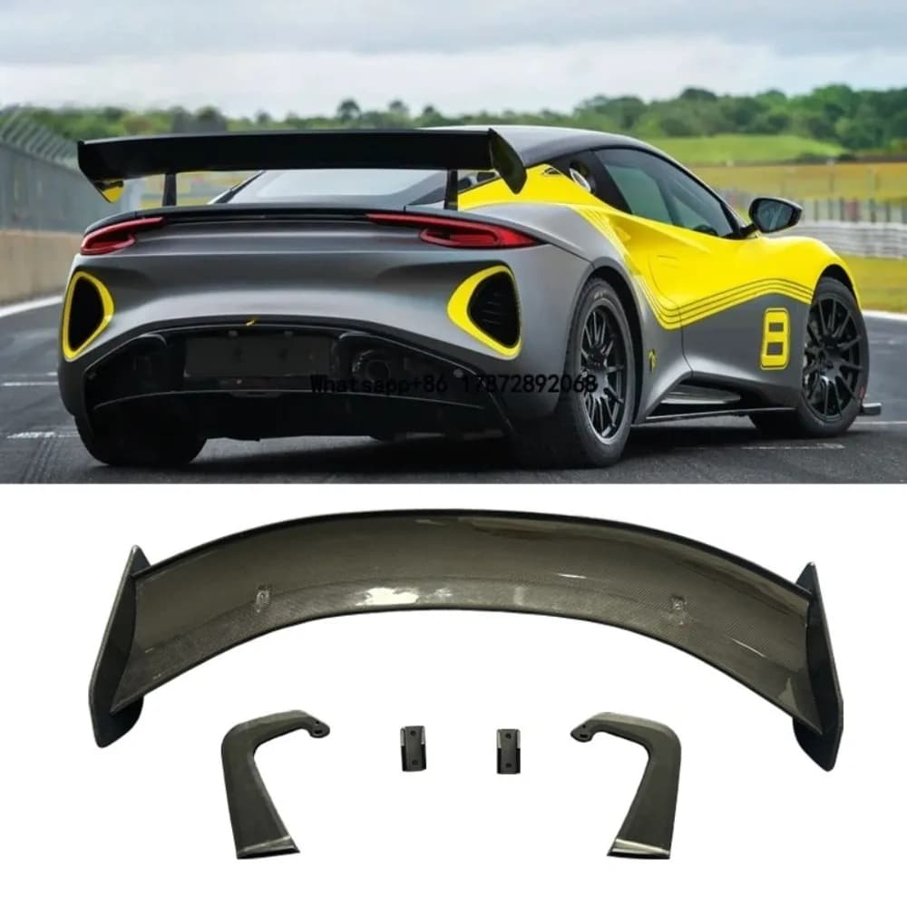 High Quality Rear Trunk Wing Dry Carbon Fiber  for Lotus Emira GT4 Style Tail Wing Rear Spoiler Lip Wings