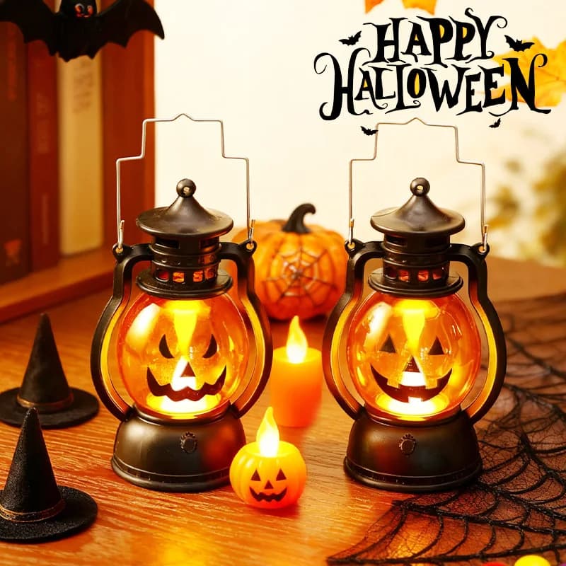Halloween Pumpkin Lantern Children's Handheld Nightlight Decoration Decoration Atmosphere Light Small Ornament Gift