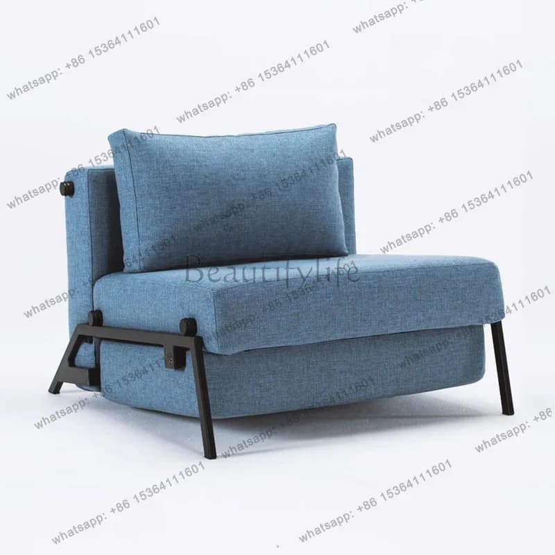 Cream wind fabric sofa bed foldable dual-purpose multi-functional lamb wool household