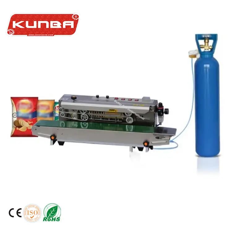 FRQM-980CD Sealer Continuous Band Sealer Nitrogen Flushing Filling Sealing Machine for Food