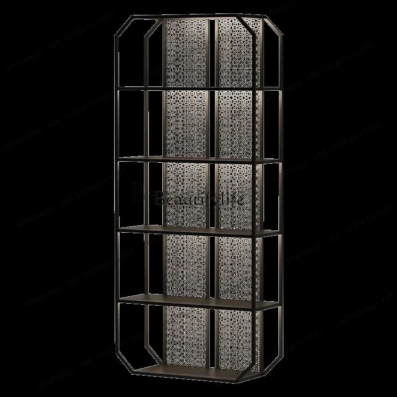 55Wrought iron floor rack office display stand boutique cosmetic product display cabinet