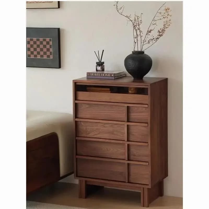 HT  solid wood antique chest of drawers bone line living room fully equipped storage cabinet locker bedroom bedside cabinet