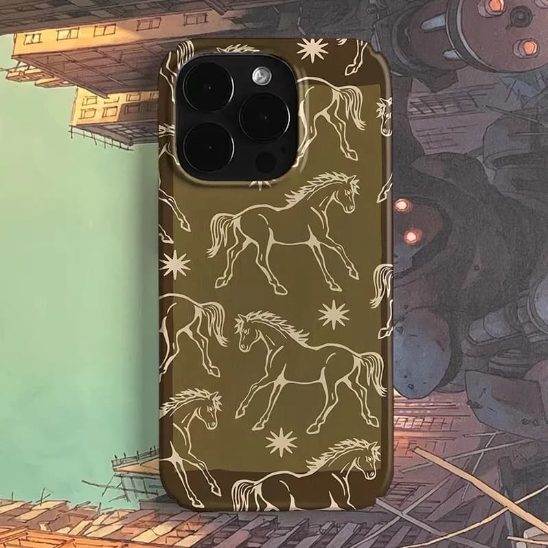 Brown Star Horse Art Phone Case for IPHONE 17 Air 16E 15 PROMAX 14 Plus 13 12 MINI 11 PRO 16Plus XR XS MAX Acrylic Phone Cover