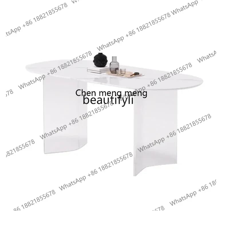 ss cn8350 ss 8350 Acrylic Suspension Dining Table Stone Plate Dining Table Home Italian Minimalist Design Desk