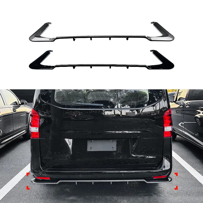 Rear Bumper Lip Diffuser Spoiler Splitter Protector Car Styling Auto Accessory Decoration For Mercedes Benz Vito W447 2016-2023