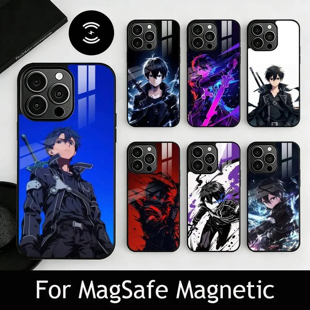 S-Sword Art Online K-Kirito Phone Case For iPhone17,16,15,14,13,12,11 Plus,Pro Magnetic with Magsafe Wireless Charging