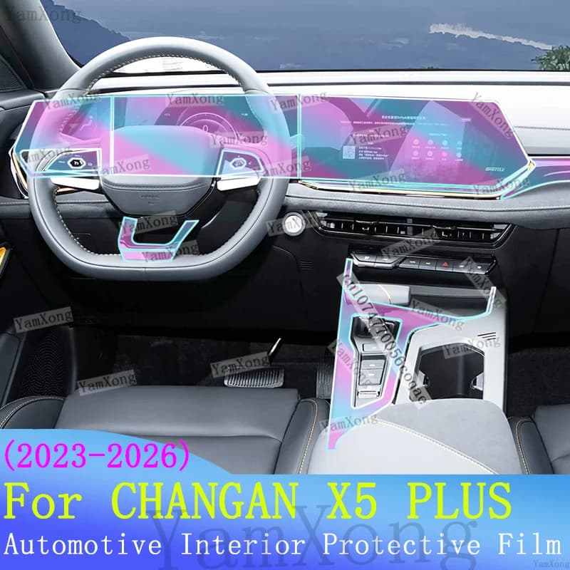 Car interior Kit scratch For CHANGAN X5 PLUS Navigation Dashboard screen Protection Sticker Center Panel TPU Transparent Film