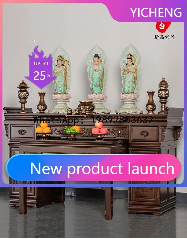 A2-25  Solid Wood Offering Table Buddha Table Offering Altar Table Offering Desk Buddha Hall  Self-built House