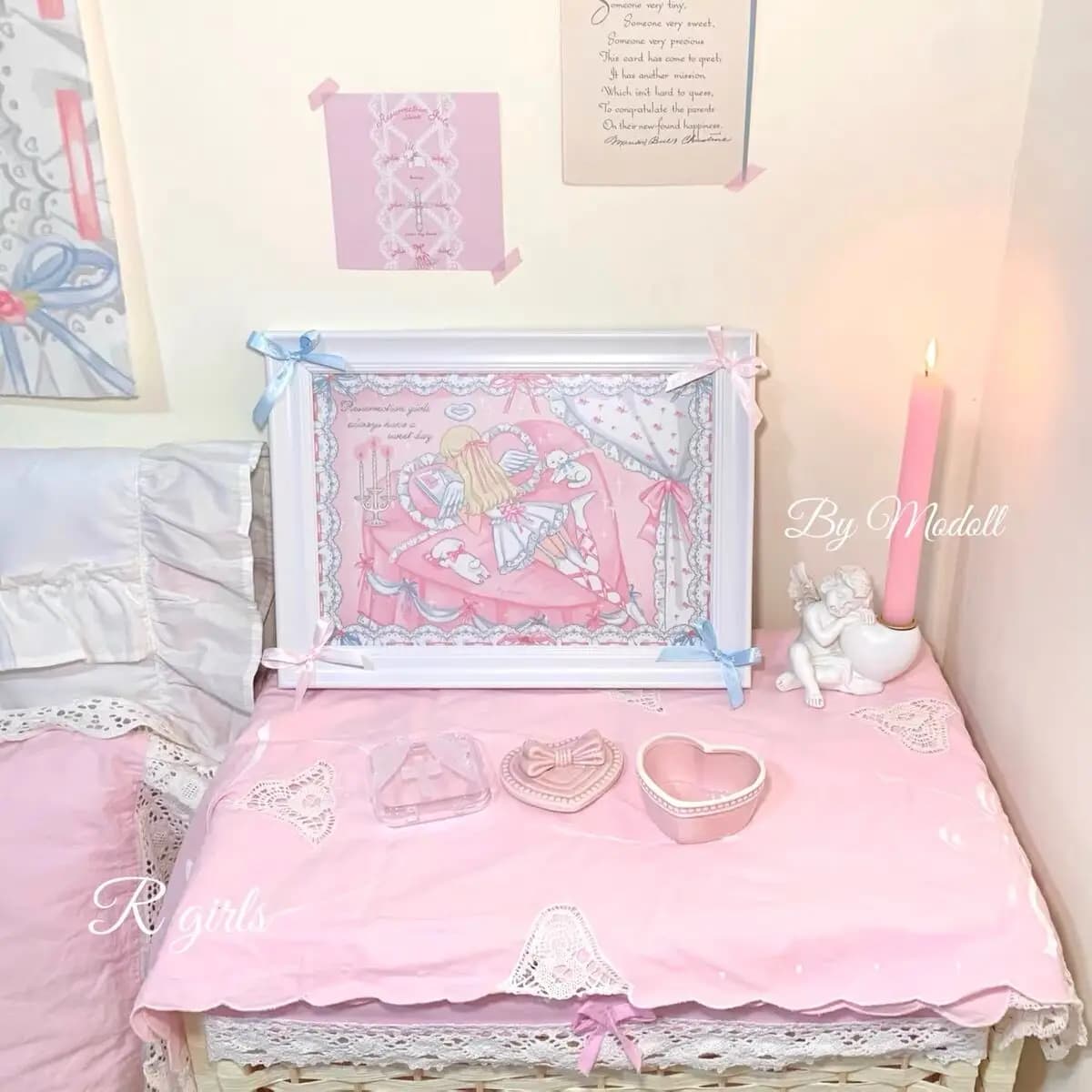 White Photo Frame Display Holder, Cute Poster Stand, Ins Sweet Photo Holder, Desktop Decoration