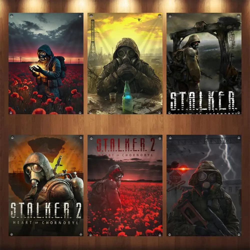S-STALKER 2 Game Flags No-installation Foldable Flag, Personalized Logo Banner for Dorm, Outdoor Picnics Balconies