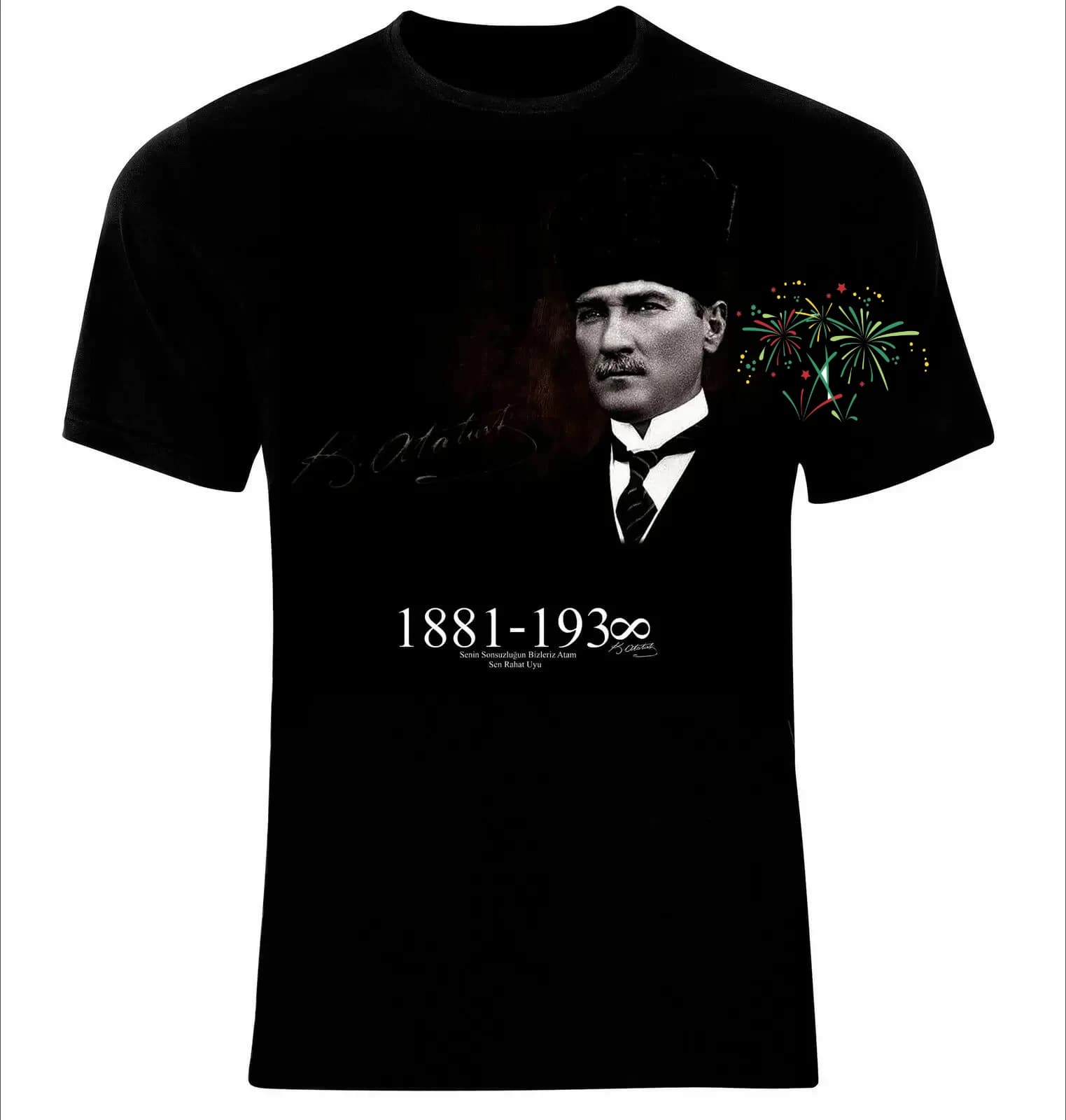Mustafa Kemal Ataturk Turkey T-Shirt 100% Cotton O-Neck Summer Short Sleeve Casual Mens T-shirt Size S-3XL