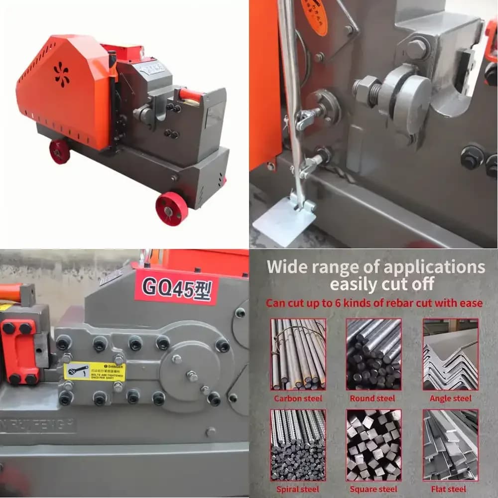 GQ45 Heavy Type Rebar Cutting Machine Bar Cutter 35mm Round Steel Bar Cutting Machine Electric 380V or 220V Can Custom