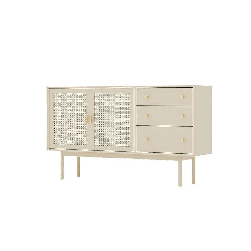 Nordic solid wood dining side cabinet, simple living room cabinet, locker Japanese rattan entrance TV cabinet