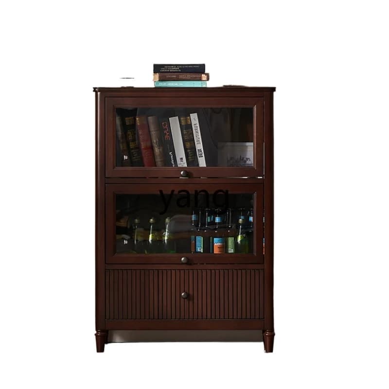 LMM all solid wood edge cabinet simple modern retro storage cabinet