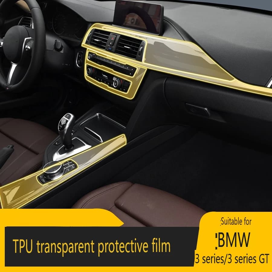 For Bmw 3 Series GT 320 330 340 F30 F3X 2013-2019 Tpu Transparent Film Car Interior Protector Sticker Center Console Accessories