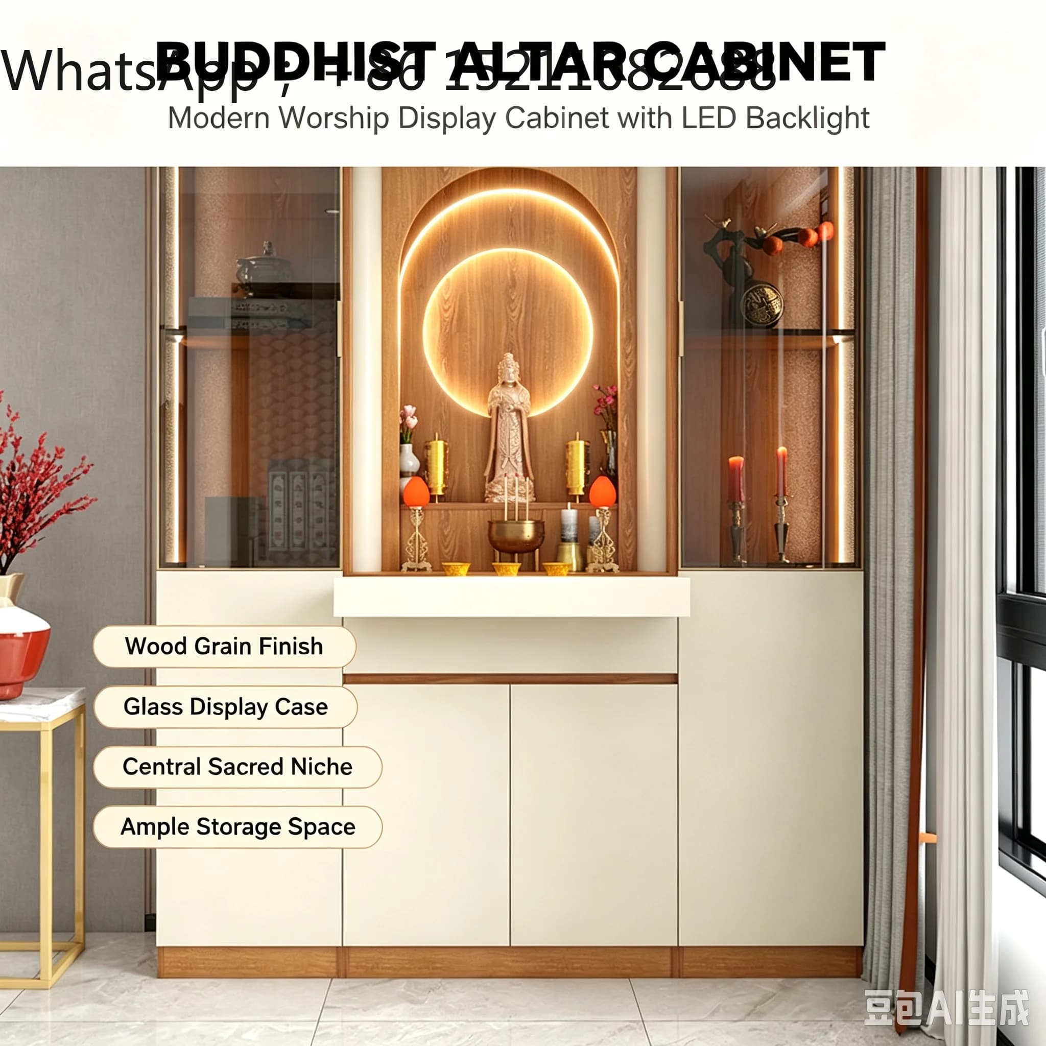 LLY Buddhist shrine New Chinese-style vertical cabinet God table Guanyin Bodhisattva God of Wealth Buddha cabinet