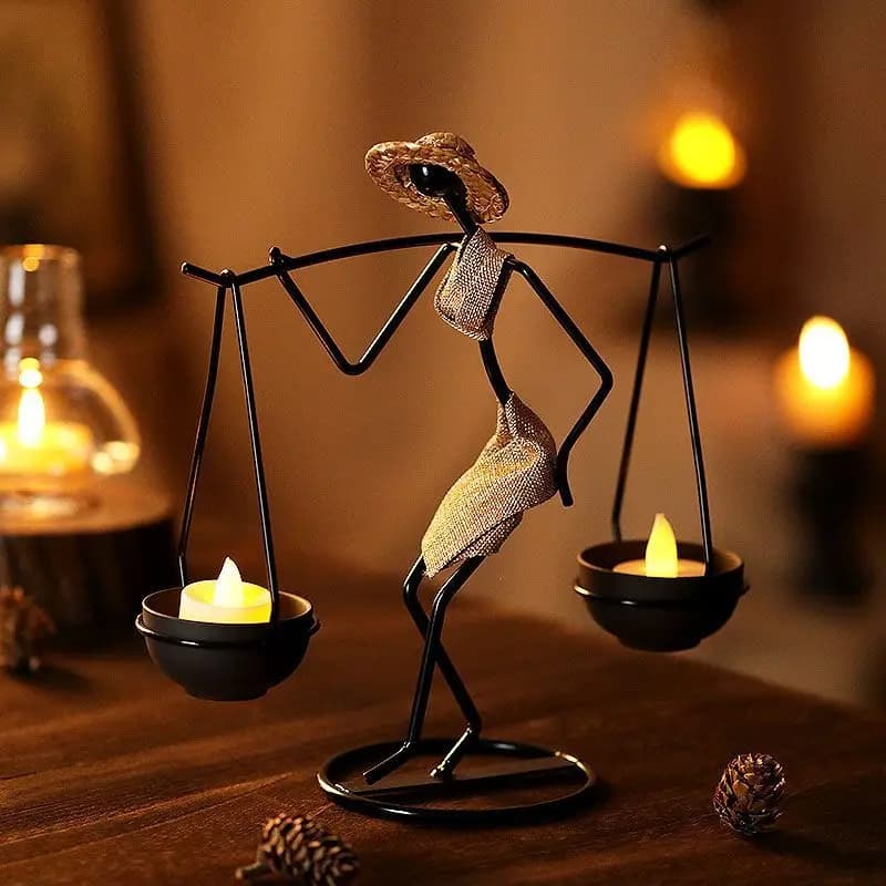 Creative Iron Candle Holder African Metal Candlesticks Wedding Christmas Decoration Home Table Living Room Ornaments
