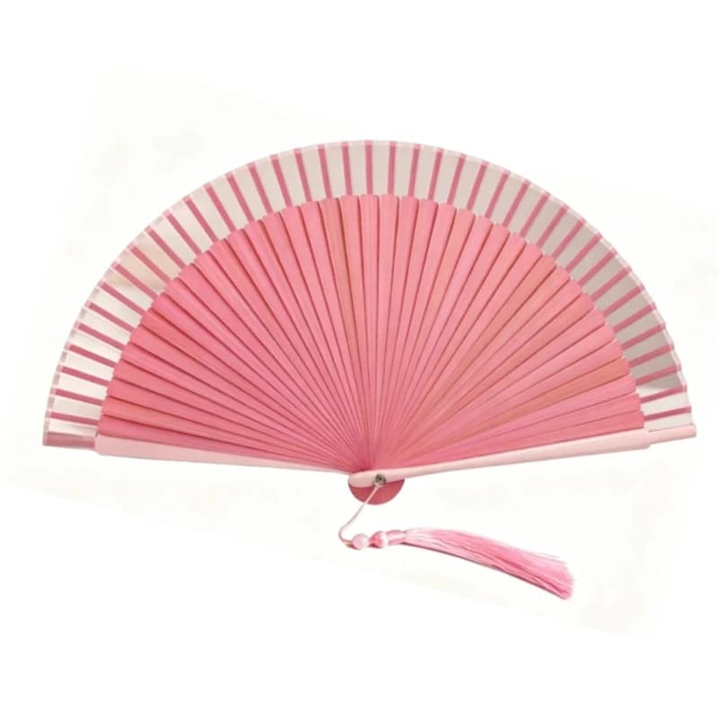 New Portable Solid Color Plain Face High Aesthetic Folding Fan Ancient Hanfu Qipao Folding Fan Summer Portable Fairy Dance Fan