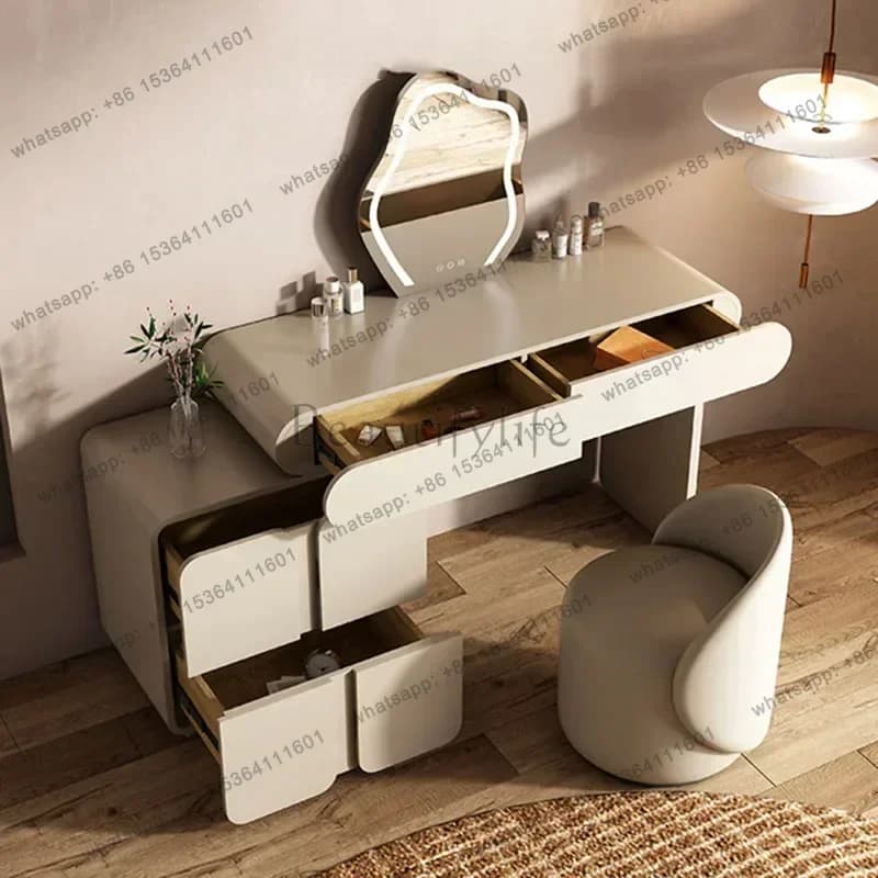 LJY Replica Mirror Vanity Table Aesthetic Living Room Dresser Space Saving Beauty Aesthetic Service Comoda Pra Quarto Home Furni