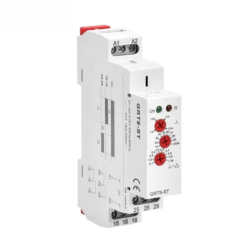 gy GRT8-ST Star Delta Switch AC/DC12V-240V 2SPDT 16A Delay on Star Delta Starter Relay