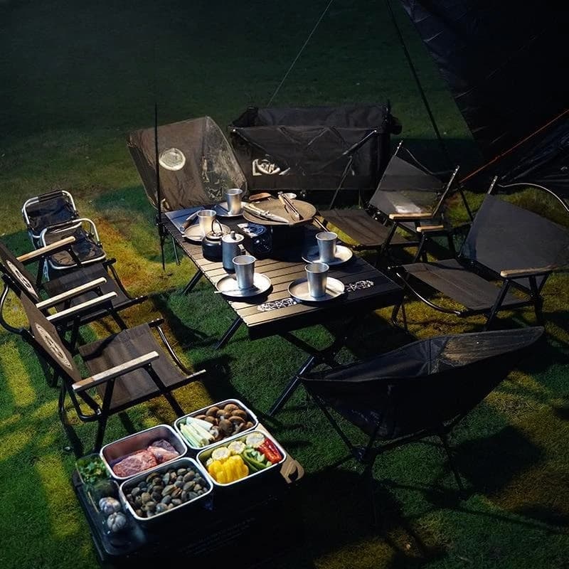 Camping set Outdoor tent, canopy Camping equipment Full set Tableware Cooking utensils Stoves