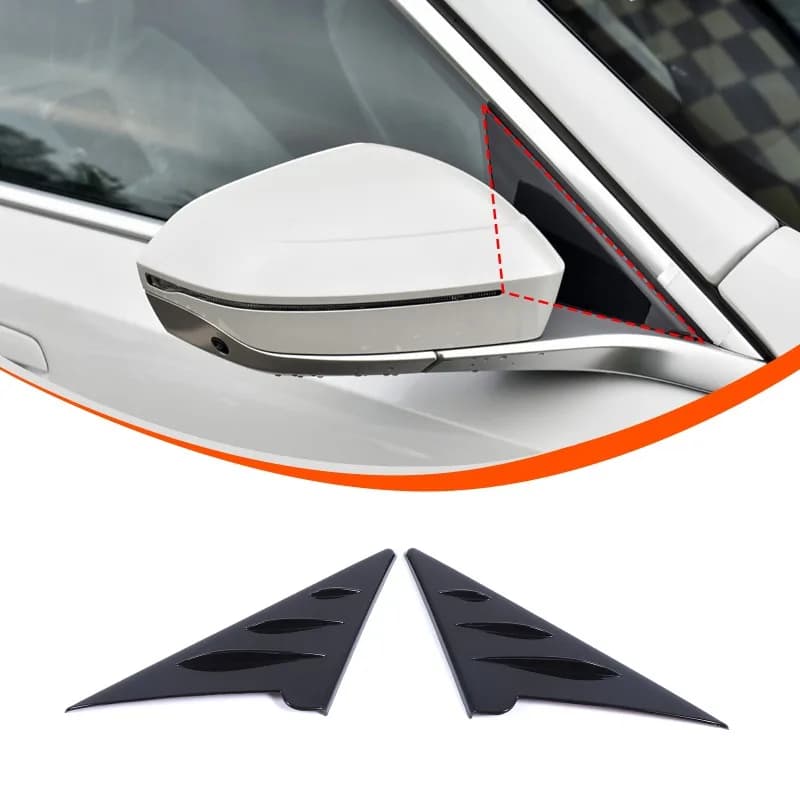Exterior Mirror Side Triangular Spoiler Trim Sticker for 2024 2025 2026 BMW 5 Series G60 ABS Car Accessories