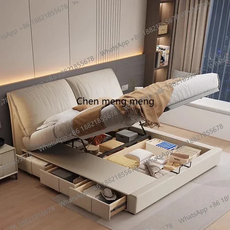 Multifunctional Wooden Bed King Size Children Double Storage Floor Safe Sun Soft Castle Bed Japanese Cama Unique Furniture