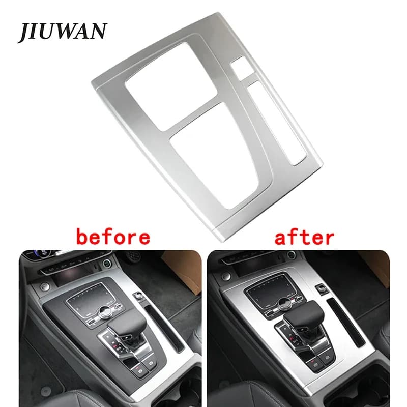 Car Gear Shift Panel Cover Trim ABS Material 2 Colors Interior Accessory Protection Strips For Audi Q5 2018 2019 2020