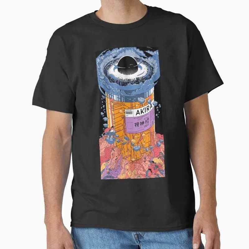 Akira Cyberpunk City Explosion Gift T‑Shirt Katsuhiro Otomo Retro Manga Shotaro Kaneda Neo‑Tokyo Anime Print Short Sleeve Tops