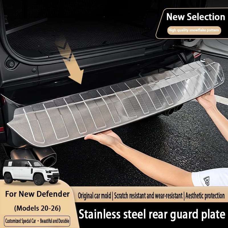 For Land Rover Defender L663 90 110 2020-2026 Stainless Steel Rear Bumper Sill Guard Trunk Door Scuff Plate Interior Accessories