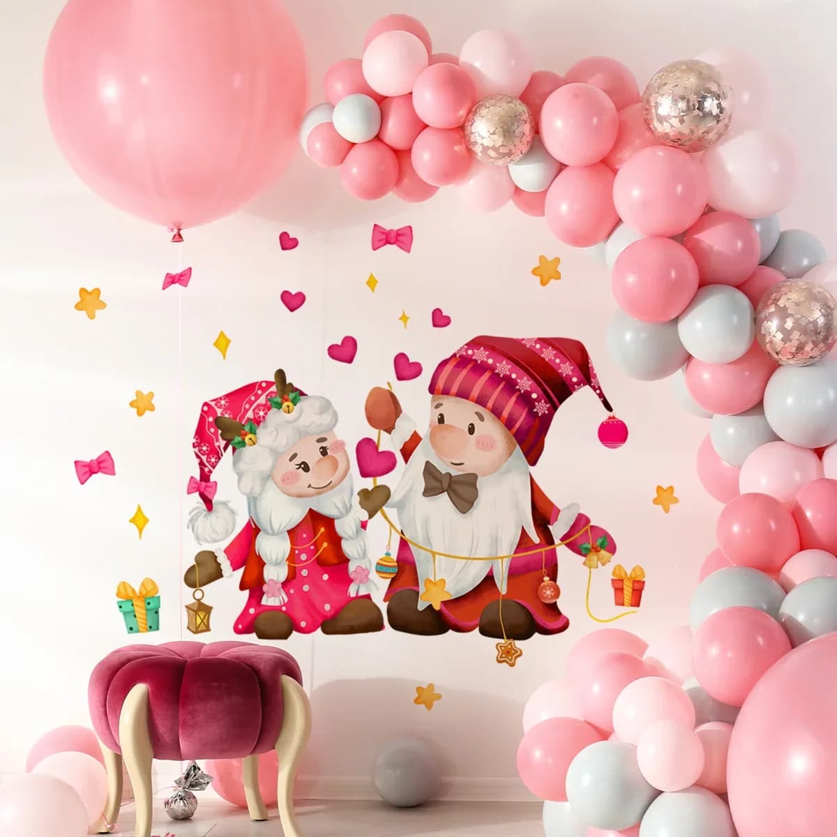 Cartoon christmas valentine wall sticker living room bedroom home decoration sticker