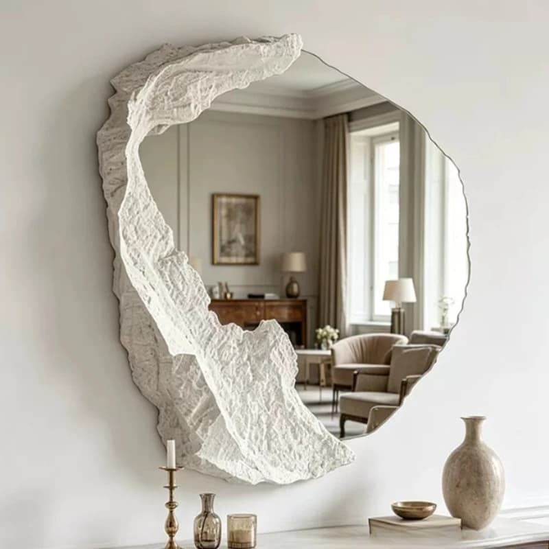 Makeup Nordic Mirror Asymmetric Frame Decorating Aesthetic Mirror Irregular Modern Espejos Adhesivo De Pared Decoration Home