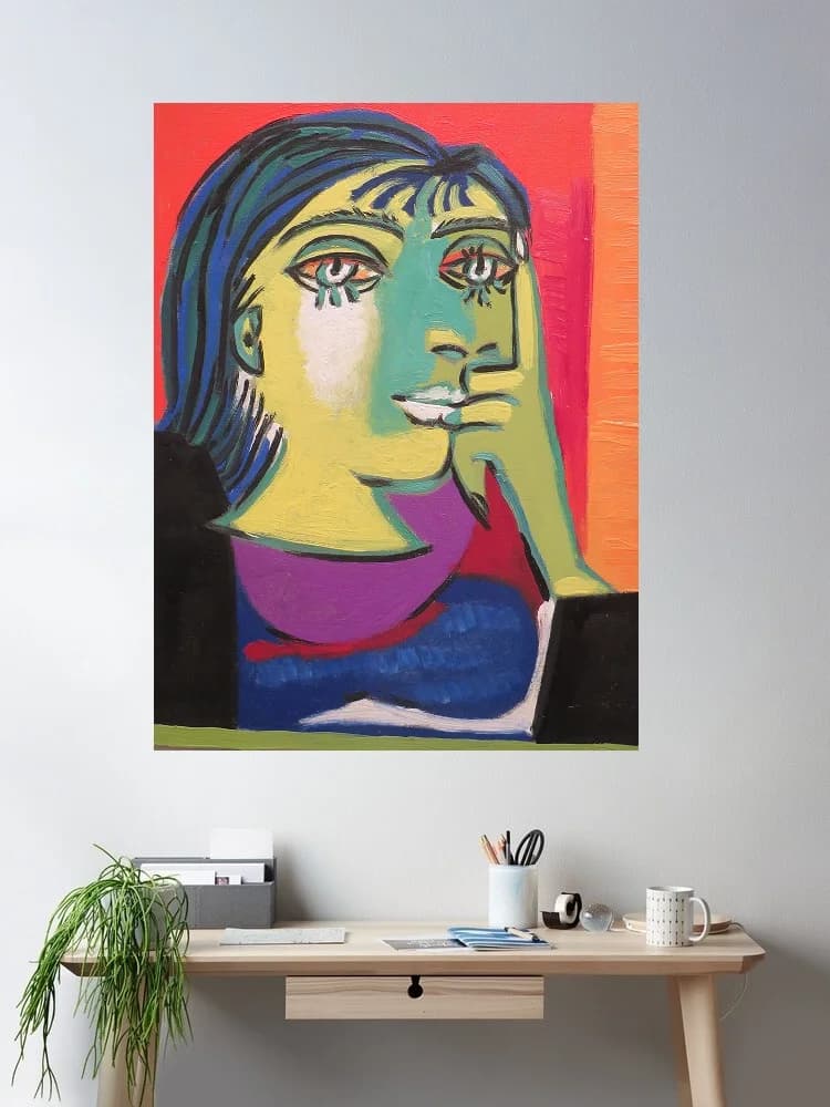Portrait of Dora Maar, 1937. Paris. Musée national Picasso-Paris, Art Print Canvas Poster, Living Room Decor, Home Wall Picture