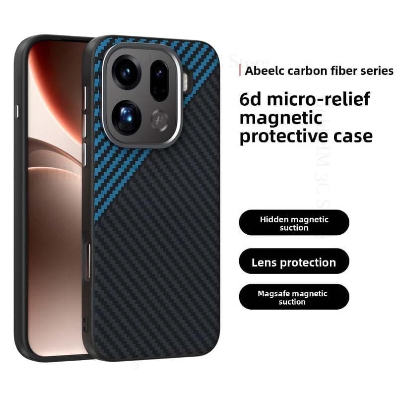 For Magsafe Carbon Fiber Kevlar Case For OPPO Find X9 X8 Pro Wireless Charging Magsafing Cover For Find X8S Plus X8 Ultra Fundas