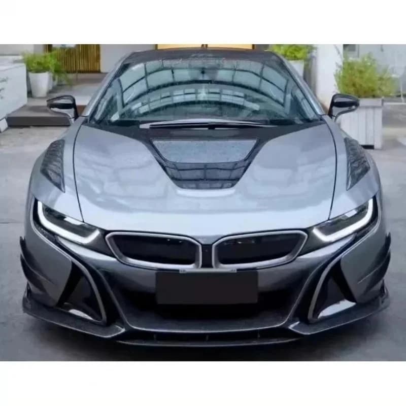 For I8 EB Style Car Parts Body DurablePremium Accessories True Carbon Fiber Forged Bumper Lip Front Spoiler Kit