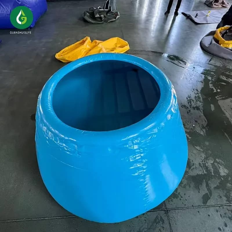 Plastic PVC Waterproof Tarpaulin tank with Lid Customized Cistern Portable Collapsible Water tank Price